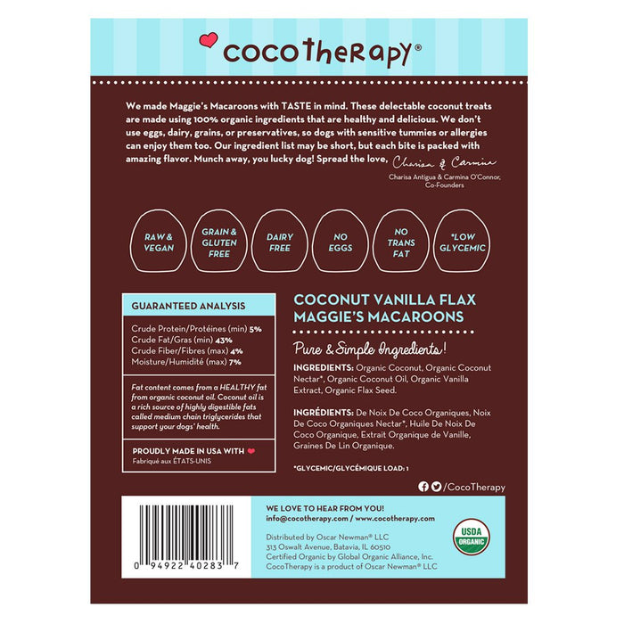 Coco Therapy Maggies Macaroons Coconut Vanilla Flax