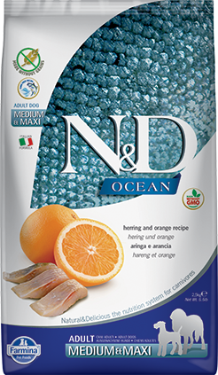 Farmina N&D Prime Grain Free Dog Dry Food Ocean Herring & Orange Med/Maxi