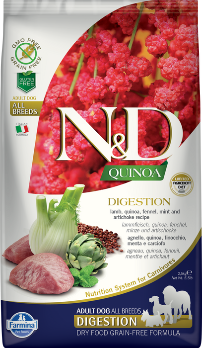 Farmina N&D Quinoa Functional Grain Free Dog Dry Food Digestion Lamb