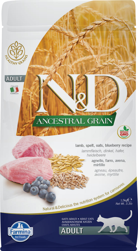 Farmina N&D Ancestral Grains Cat Dry Food Lamb & Blueberry