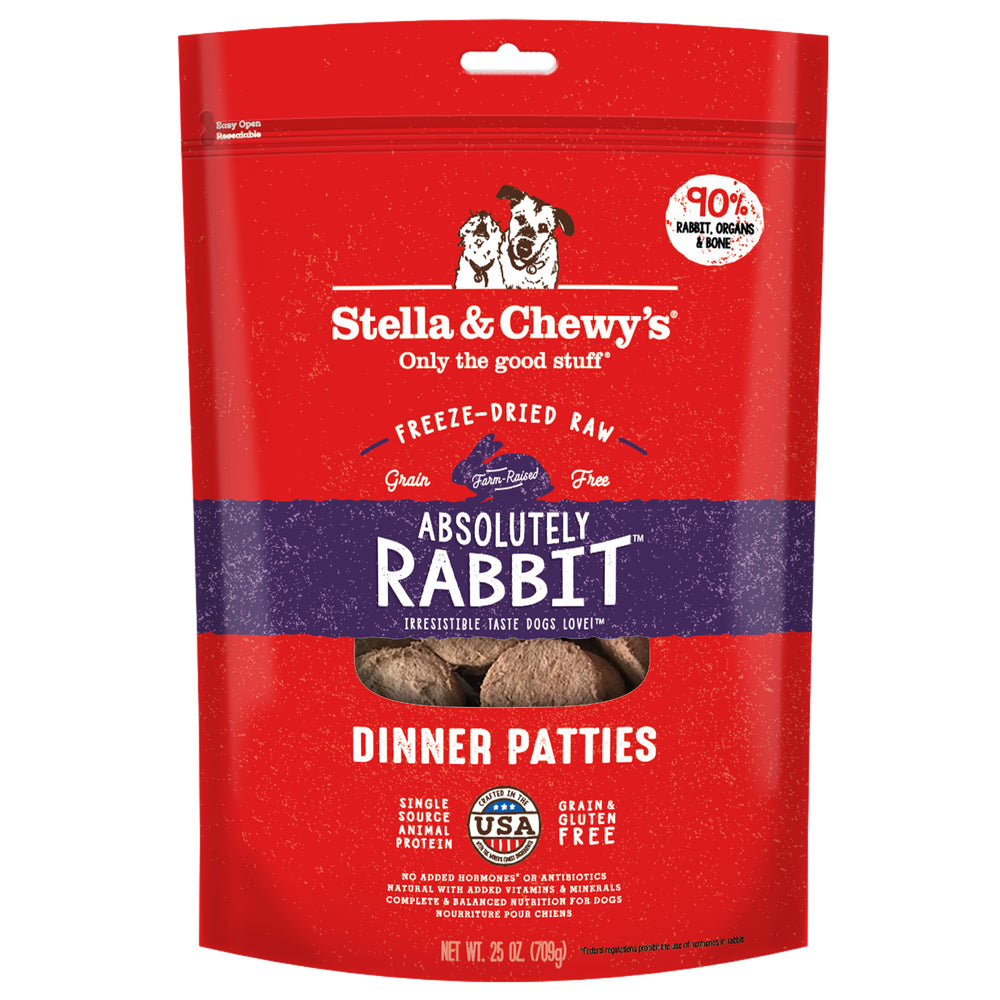 Stella & Chewy's Dog Freeze Dried Food Dinner Patties Absolutely Rabbit