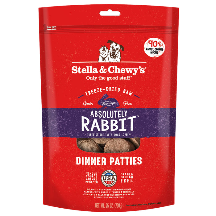 Stella & Chewy's Dog Freeze Dried Food Dinner Patties Absolutely Rabbit