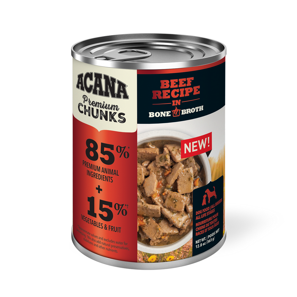 Acana Grain Free Dog Can Food Premium Chunks Beef Recipe