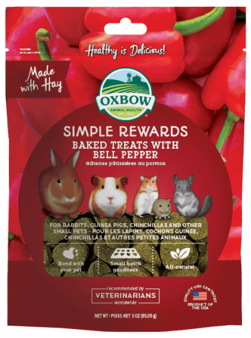 Oxbow Small Animal Simply Rewards Baked treats with Bell Pepper, 2oz