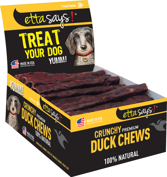 Etta Says Dog Crunchy Jerky Chew Duck, 4" 36ct box