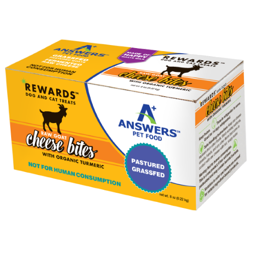 Answers Rewards Frozen Raw Fermented Goat Milk Cheese Treats with Turmeric