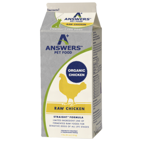 Answers Straight Frozen Raw Dog Food Carton Chicken