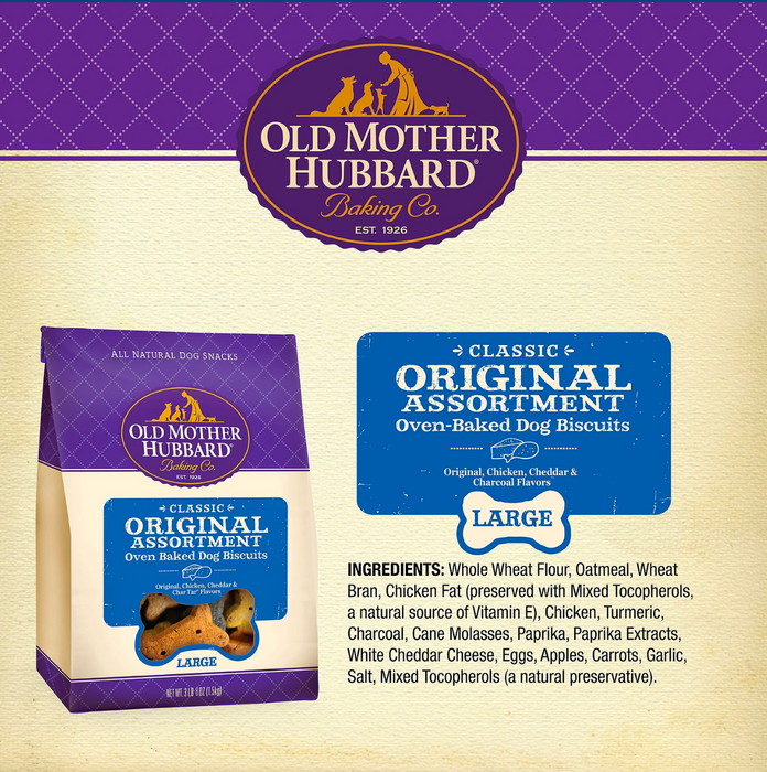 Old Mother Hubbard Classic Crunchy Assorted Dog Treats, Large, 3lb