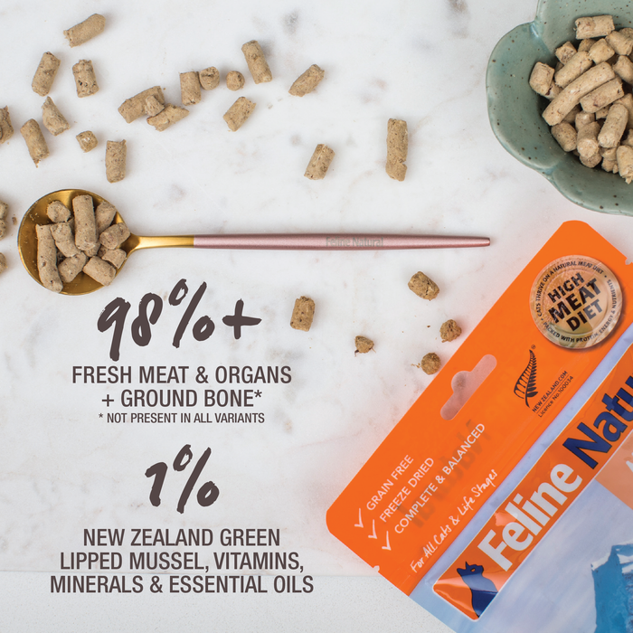 Feline Natural Cat Freeze Dried Food Beef & Hoki Topper
