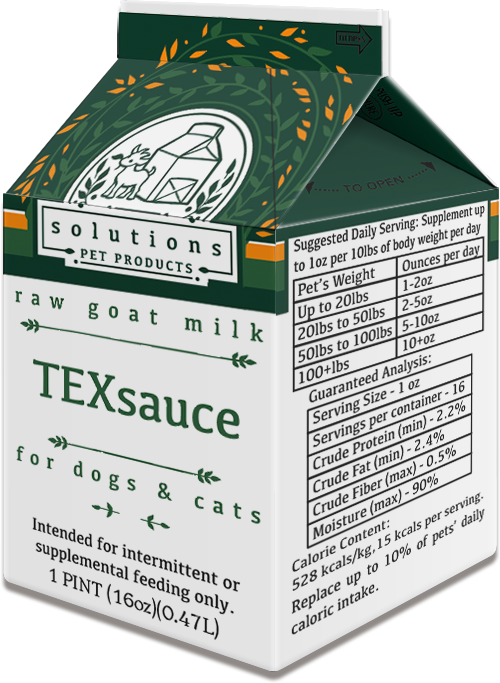 Solutions Pet Products Frozen Raw Goat Milk TexSauce