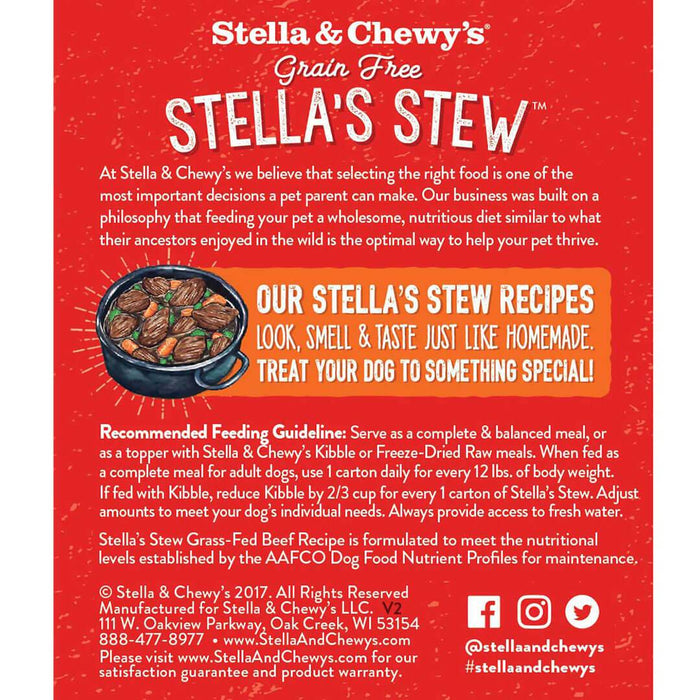 Stella & Chewy's Stew Dog Wet Food Grass-Fed Beef