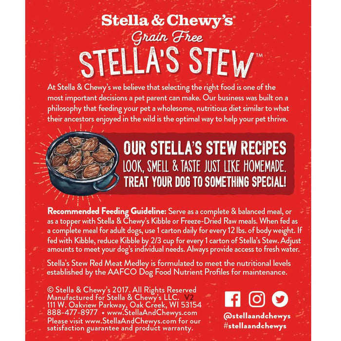 Stella & Chewy's Stew Dog Wet Food Red Meat Medley