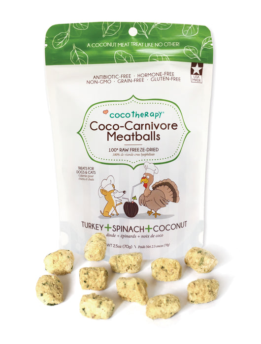 Coco Therapy Meatballs Treats Turkey Spinach Coconut