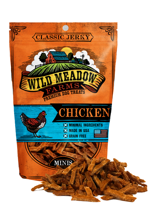 Wild Meadow Farms Dog Jerky Treats Chicken Minis, 4oz