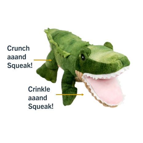 Tall Tails Dog Toy Plush Squeaker Crunch Gator 14"