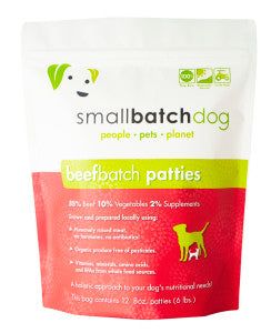 Small Batch Dog Frozen Raw Food Patties Beef