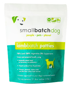 Small Batch Dog Frozen Raw Food Patties Lamb