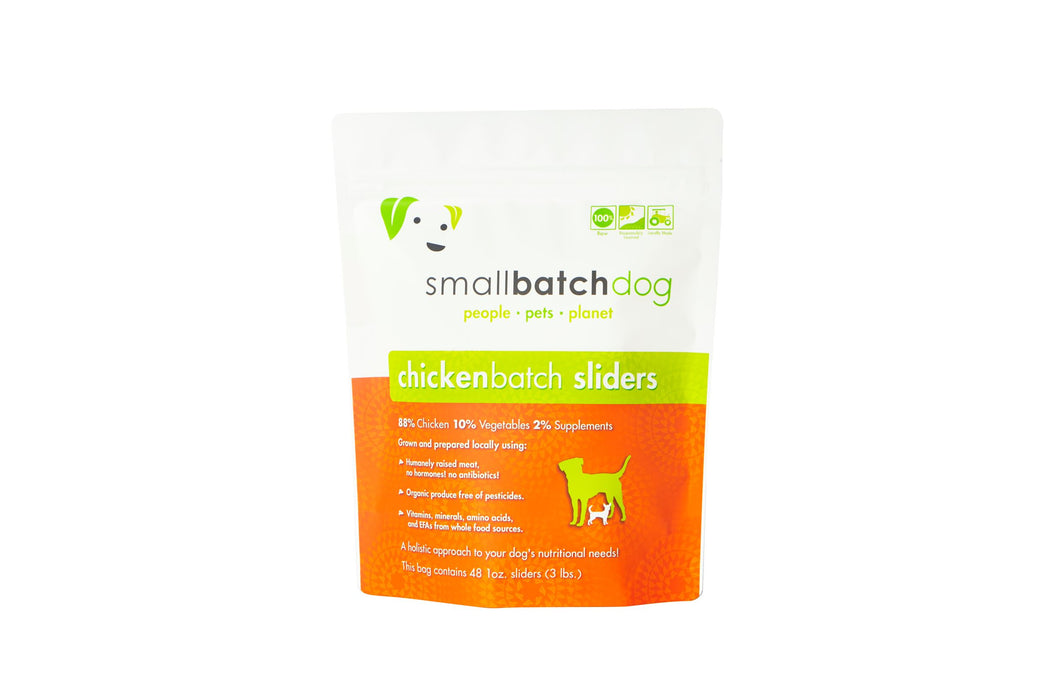 Small Batch Dog Frozen Raw Food Sliders Chicken