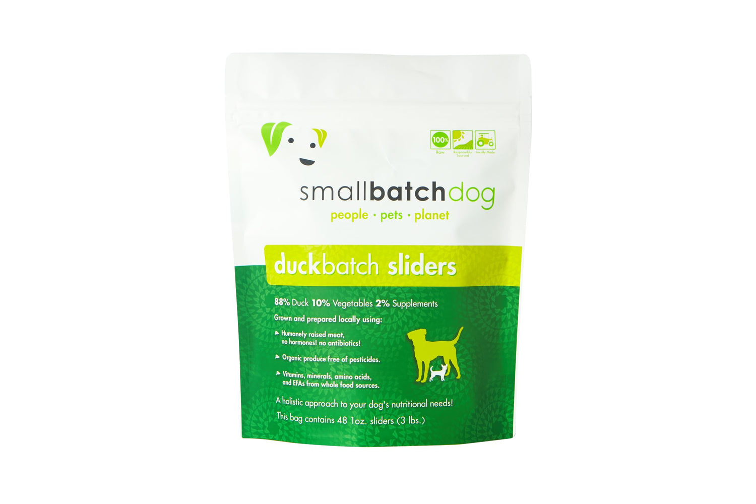 Small Batch Dog Frozen Raw Food Sliders Duck