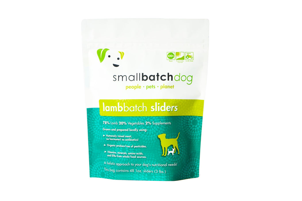 Small Batch Dog Frozen Raw Food Sliders Lamb
