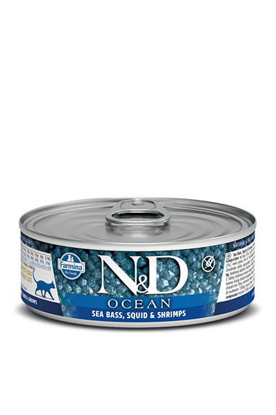 Farmina N&D Ocean Grain Free Cat Can Food Sea Bass, Squid, & Shrimp