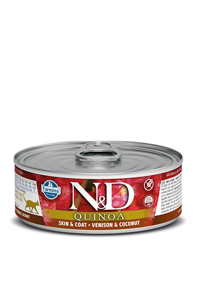 Farmina N&D Quinoa Functional Grain Free Cat Can Food Skin & Coat Venison & Coconut