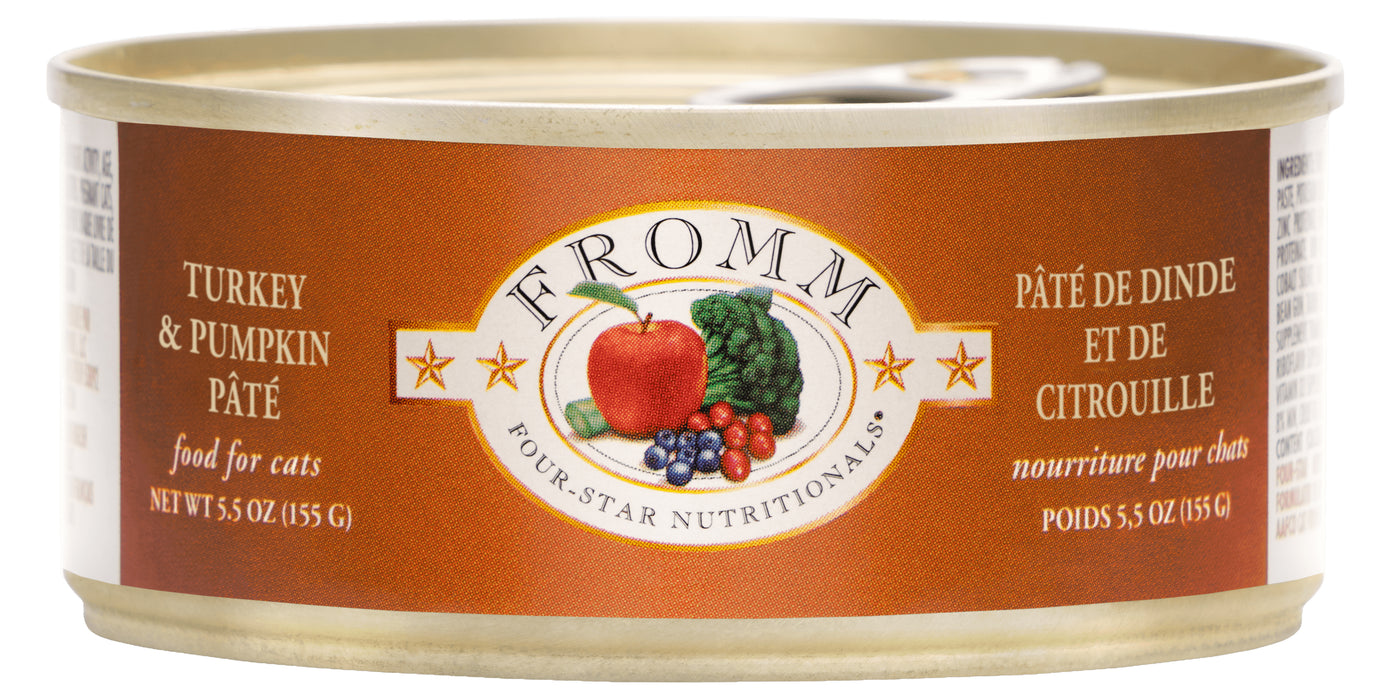 Fromm Four Star Grain Free Cat Can Food, Pate Turkey & Pumpkin