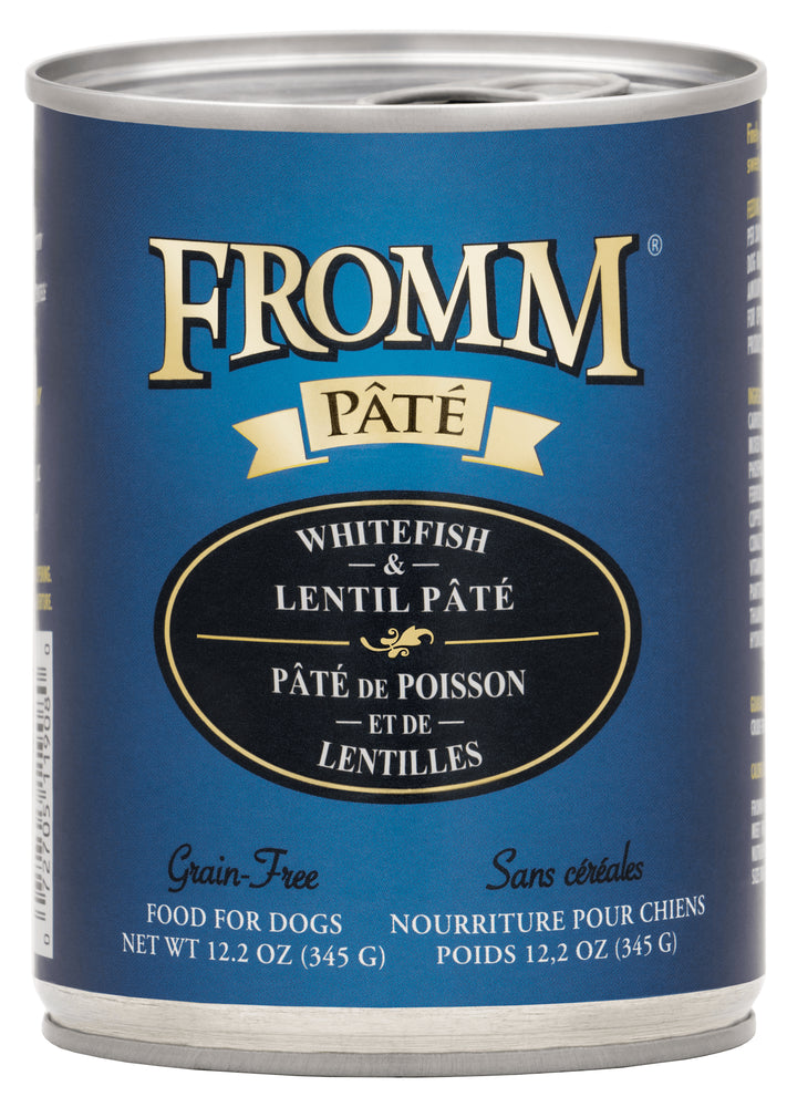 Fromm Grain Free Dog Can Food, Pate Whitefish & Lentil