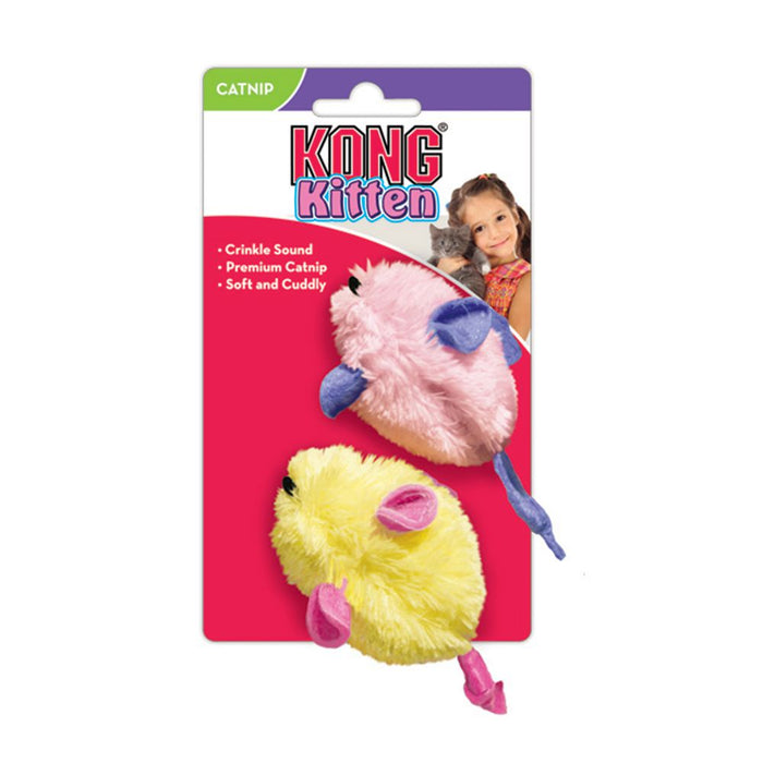 Kong Cat Toy Kitten Mouse 2pk (Assorted Colors)