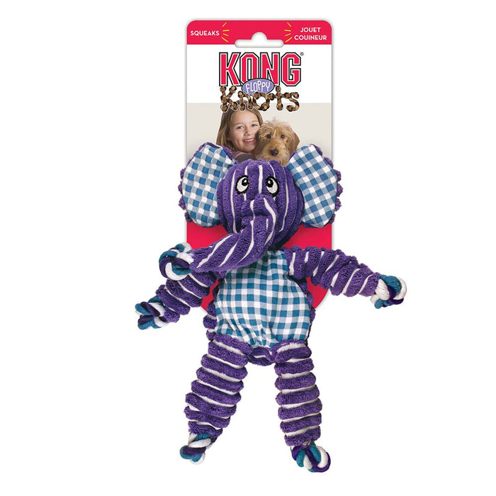 Kong Floppy Knot Purple Elephant Dog Toy