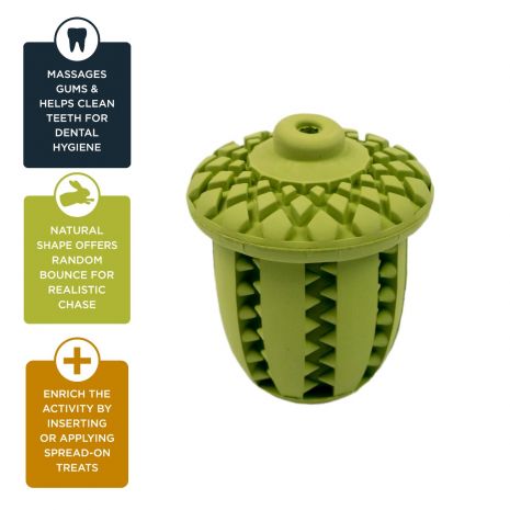 Tall Tails Dog toy Natural Rubber Acorn 3"