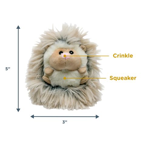 Tall Tails Dog Toy Plush Squeaker Real Feel Fluffy Hedgehog 5"