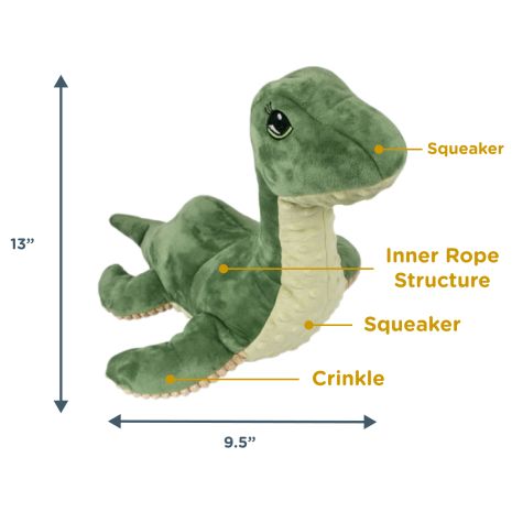 Tall Tails Dog Toy Plush Rope Crunch Nessie 13"