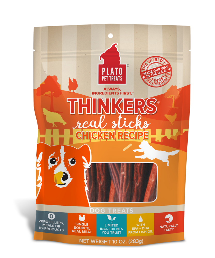 Plato Thinkers Dog Treats Chicken, 10oz