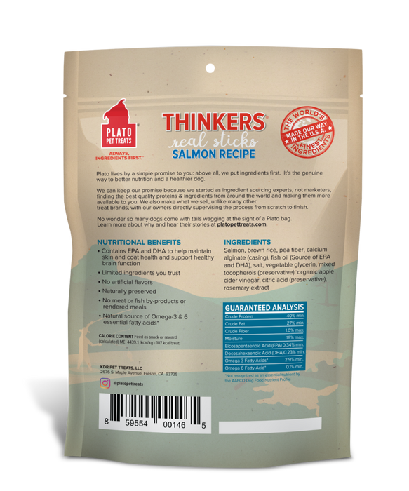 Plato Thinkers Dog Treats Salmon Recipe, 10oz