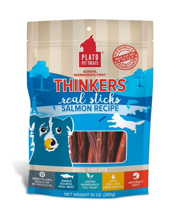 Plato Thinkers Dog Treats Salmon Recipe, 10oz