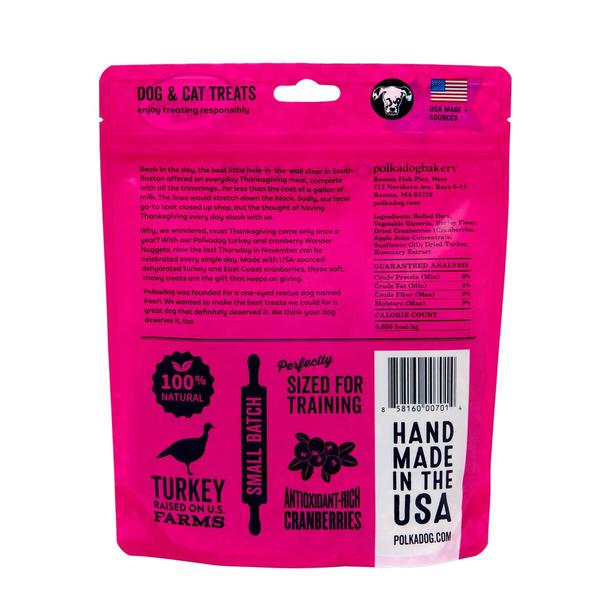 Polkadog Wonder Nuggets Dog Treats Turkey & Cranberry, 12oz