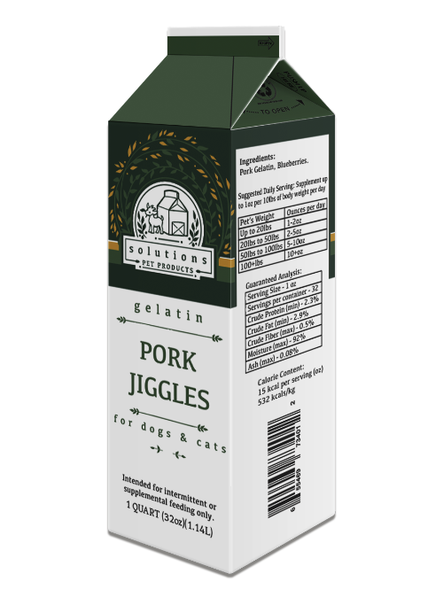 Solutions Pet Product Frozen Gelatin Supplement Pork Jiggles