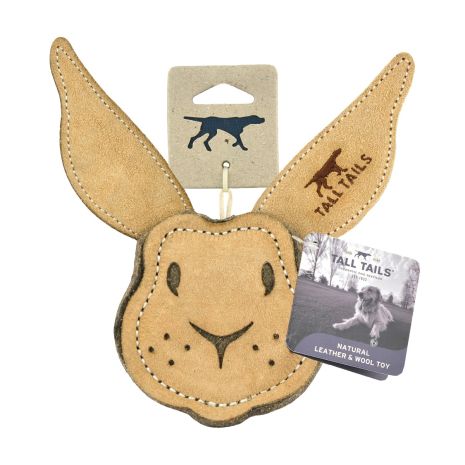 Tall Tails Leather Dog Toy Rabbit 4"