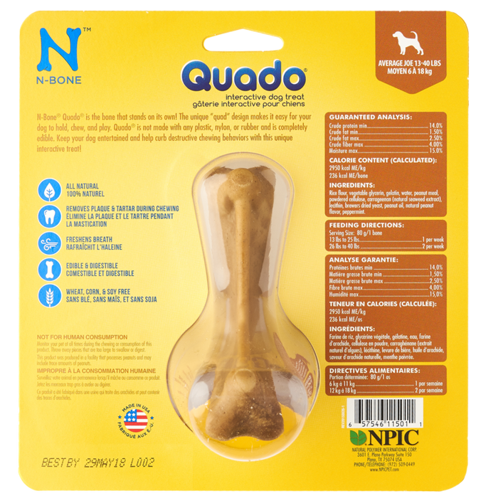 N-Bone Quado Dog Dental Treats Peanut