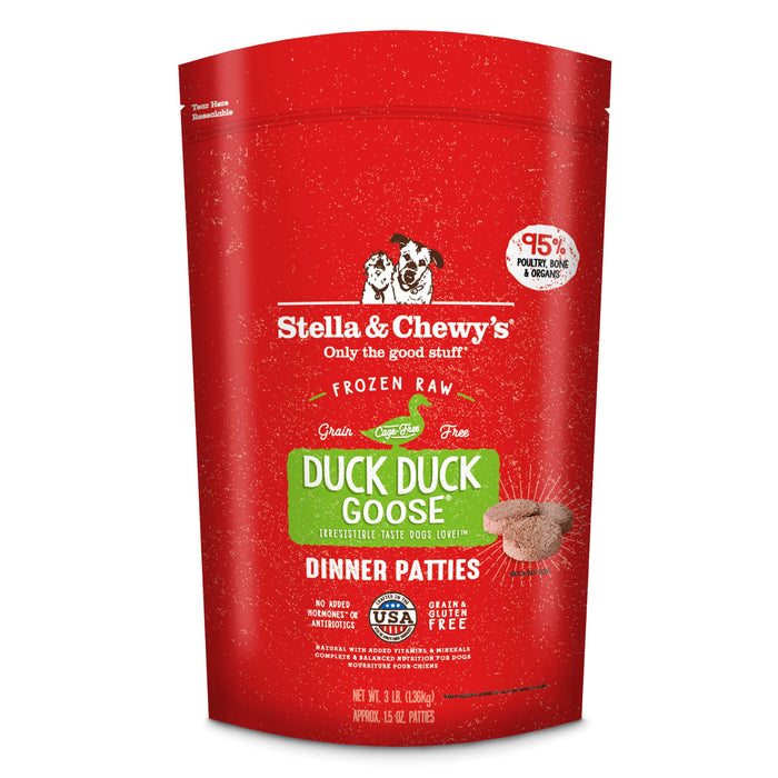 Stella & Chewy's Dog Frozen Raw Food Patties Duck, Duck, Goose