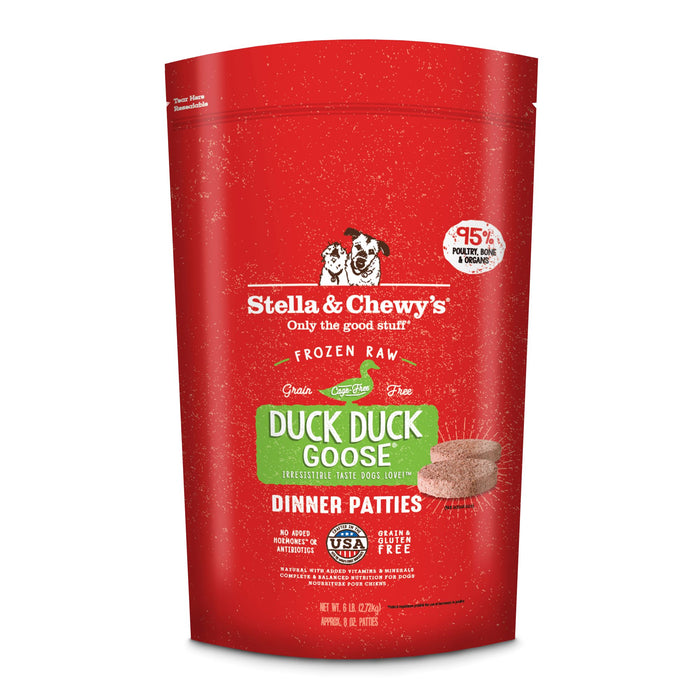 Stella & Chewy's Dog Frozen Raw Food Patties Duck, Duck, Goose