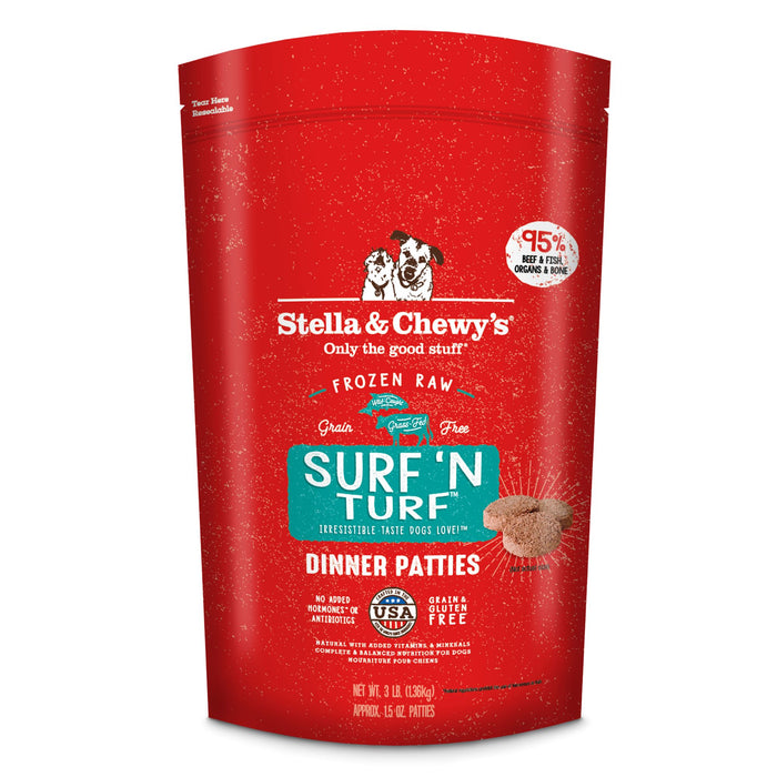 Stella & Chewy's Dog Frozen Raw Food Patties Surf & Turf