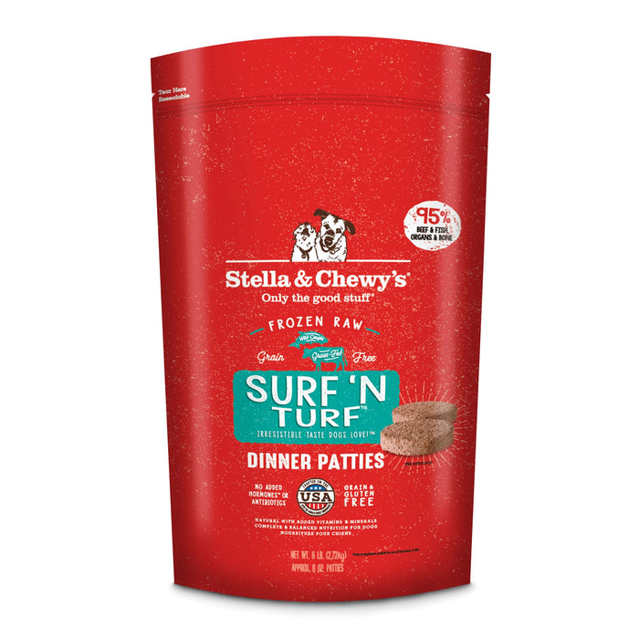 Stella & Chewy's Dog Frozen Raw Food Patties Surf & Turf
