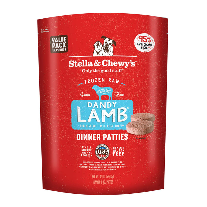 Stella & Chewy's Dog Frozen Raw Food Patties Dandy Lamb