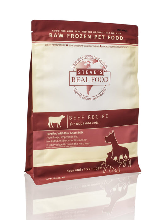 Steve's Frozen Raw Food Nuggets (Bites) Beef, 5lbs