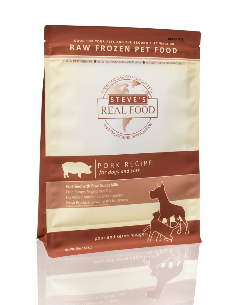Steve's Frozen Raw Food Nuggets (Bites) Pork, 5lbs