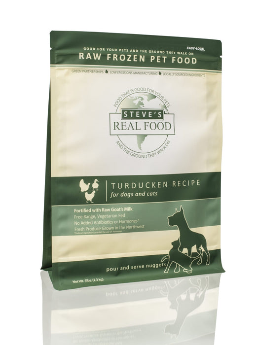 Steve's Frozen Raw Food Nuggets (Bites) Turducken, 5lbs
