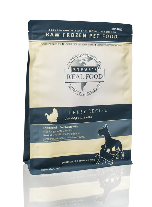 Steve's Frozen Raw Food Nuggets (Bites) Turkey, 5lbs