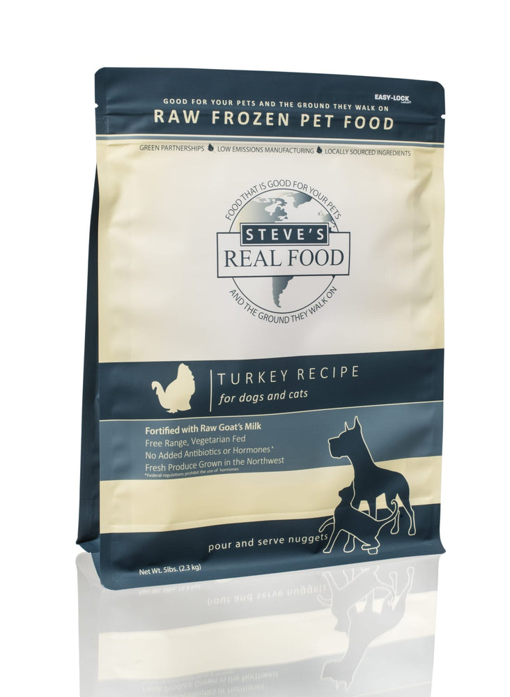 Steve's Frozen Raw Food Nuggets (Bites) Turkey, 5lbs
